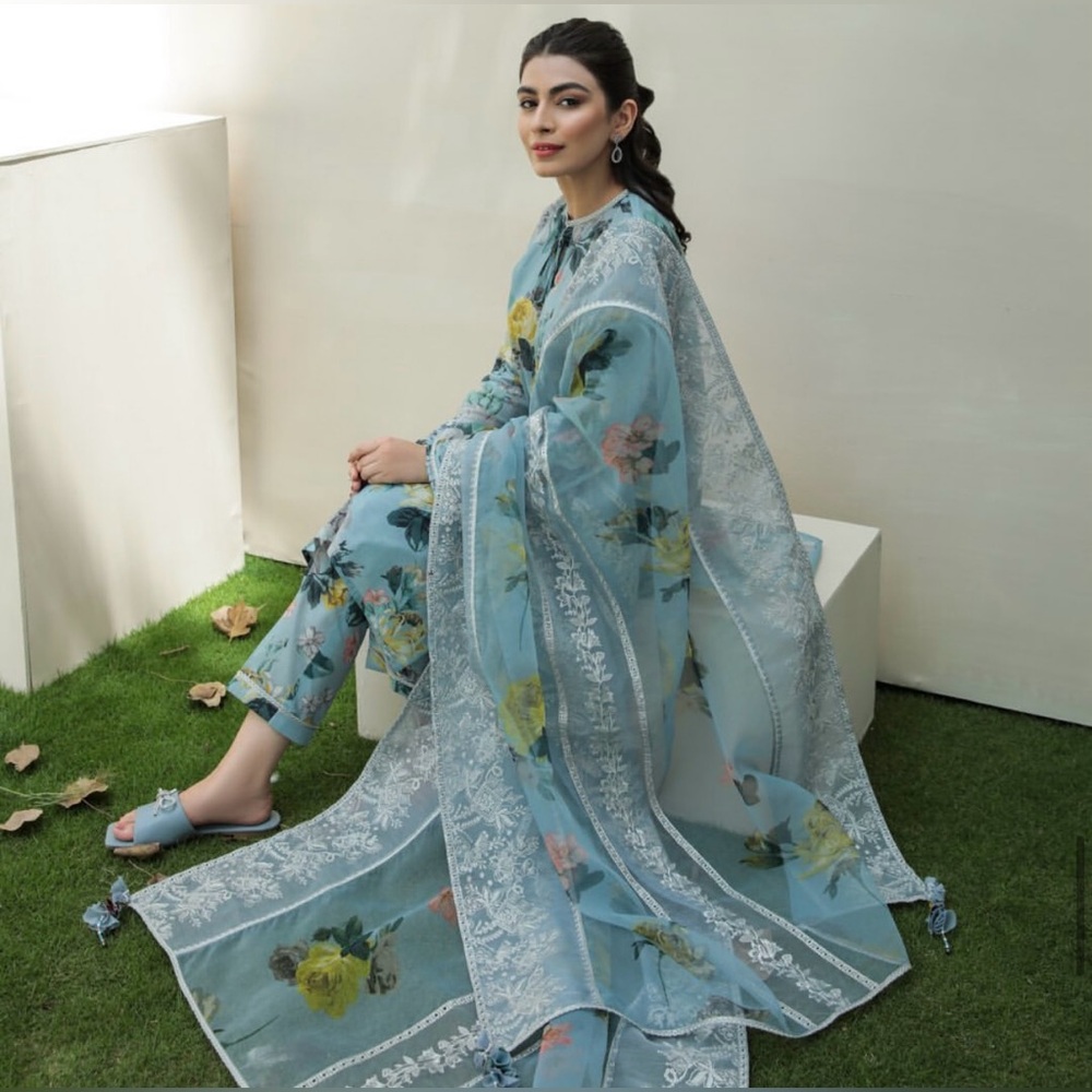Baroque lawn dress embroidered dupatta summer wear